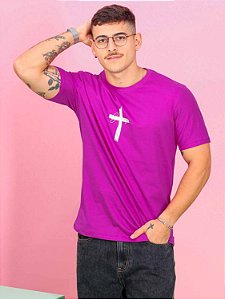 Camiseta Cruz Jesus - Roxa