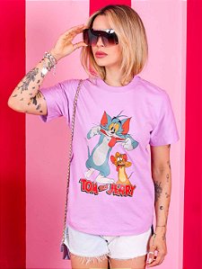 Tshirt Tom and Jerry - Lilas