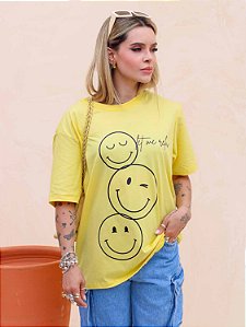 Tshirt Max Emojis Relax - Amarelo BB