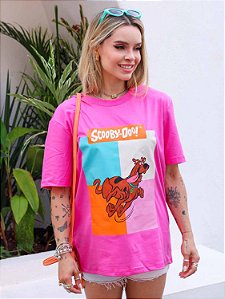 Tshirt Max Quadro Scooby Doo - Rosa Pink