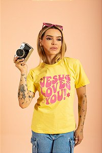 Tshirt Jesus Loves You - Amarelo BB