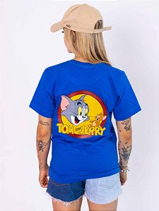 Tshirt Tom Jerry Frente Costa - Azul Royal