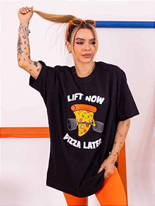 Tshirt Max Lift Now Pizza - Preta