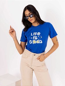 Tshirt Life Is Good - Azul Royal