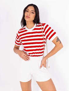 Tshirt Sailor Listrada - Vermelha
