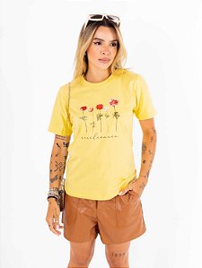 Tshirt Resiliencia Flores - Amarelo BB