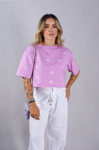 Cropped Max Mini Flores - Lilas