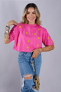Cropped Max Mini Smiles - Rosa Pink