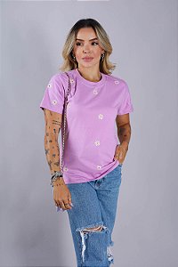 Tshirt Mini Margaridas - Lilas