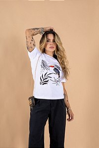 Tshirt Folhas Tucano - Branca