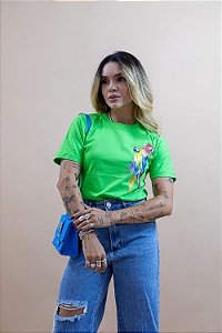 Tshirt Araras - Verde Folha