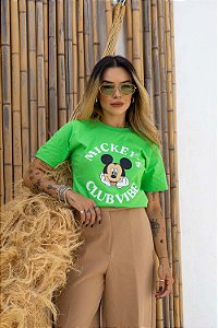 Tshirt Mickeys Club - Verde Folha