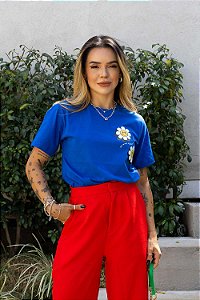 Tshirt Margarida Do What Makes - Azul Royal