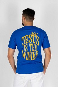 Camiseta Jesus is the winner Casal - Azul Royal