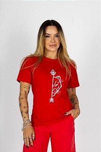 Tshirt Leão flecha Casal  - Vermelha