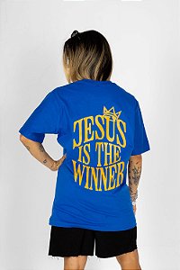Tshirt Max - Jesus Is the Winner Casal - Azul Royal
