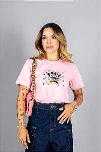 Tshirt Mickey e Minnie Foil - Rosa BB