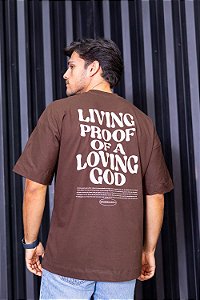 Camiseta Over Living Proof - Marrom Cardamom