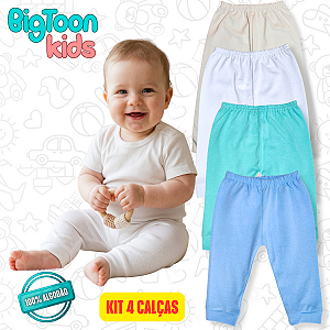 Kit 4 Calças Mijão Culote Roupa de Bebê Recém Nascido P M G
