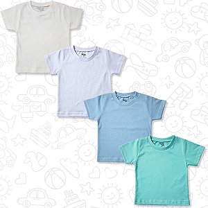 Kit 4 Camisetas Manga Curta 100% Algodão Para Bebê
