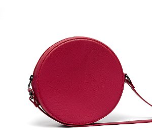 Bolsa Roma Feminina Transversal Mini Bag Zíper Redonda Moderna Vermelha
