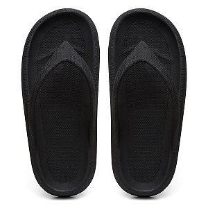 Chinelo Feminino de Dedo Preto Verão Estilo Casual