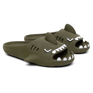 Chinelo Feminino Slide Sharky Fun Tubarão Militar Divertido