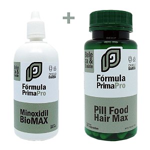 Kit Capilar Pill Food Hair Max + Minoxidil BioMAX
