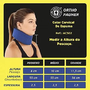 Colar cervical de espuma - Fechamento em velcro