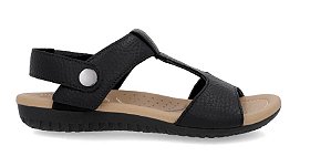 Sandália em couro preto - USAFLEX