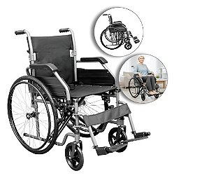 Cadeira de rodas Basic - Leve, dobrável até 125kg - Hidrolight