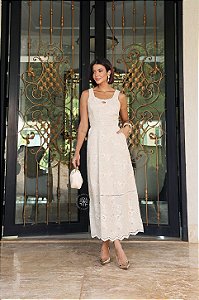 VESTIDO LIZ BEGE