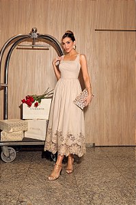 PRÉ VENDA VESTIDO ANTONELA BEGE