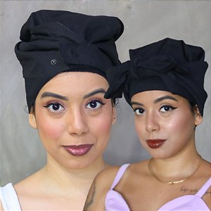KIT 1 TOUCA CARACOL PRETA + 1 TOUCA PLOPPING PRETA
