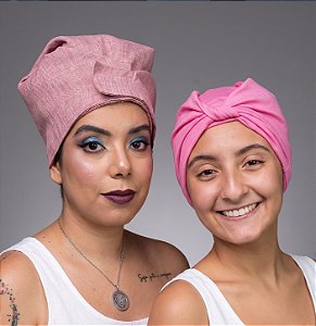 KIT 1 TOUCA CARACOL ROSE + 1 TOUCA PLOPPING ROSA PINK