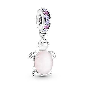 Charm Pendente Tartaruga Marinha Rosa
