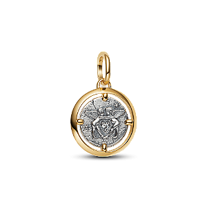 Charm Medalhão Anjos Dois Tons