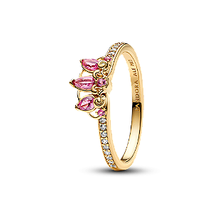 Anel Ouro Disney Tiara Da Rapunzel