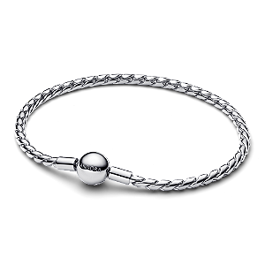 Bracelete Maleável Prata E Fecho Redondo
