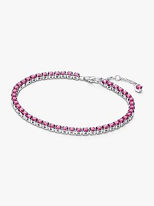 Pulseira de Tênis Rosa Brilhante
