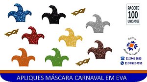 Aplique em EVA - Mini Máscara de Carnaval