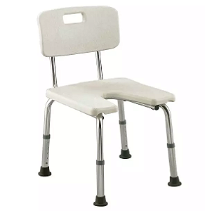 CADEIRA DE BANHO DE ALUMINIO ALK406L COM ABERTURA NO ASSENTO