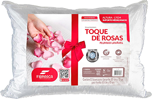 TRAVESSEIRO TOQUE DE ROSAS FIBRA 50X70