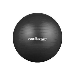 BOLA SUICA DE GINASTICA E PILATES 75CM PROACTION PRETO Ean 7898585741318