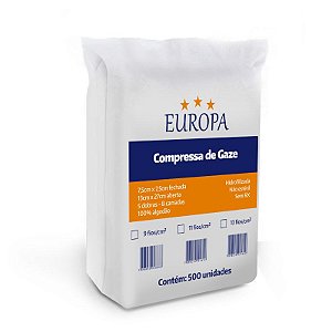 COMPRESSA DE GAZE 11F. C/500 NAO ESTERIL 7,5 CM X 7,5 CM