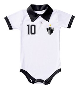 Body Polo Infantil Branco Atlético Mineiro