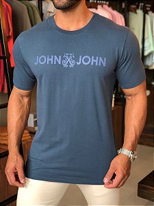 Camiseta John John Logo Azul-Marinho - Compre Agora