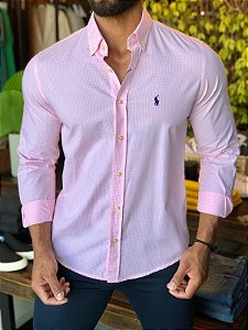 CAMISA RALPH LAUREN XADREZ ROSA ML PONEI VERDE - HENRI STORE MULTIMARCAS