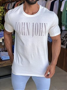 Camiseta John John London Off-White/Verde 