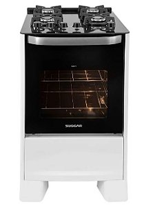 Fogão 4 Bocas Mesa de Vidro GLASS FGVBG410 Branco - SUGGAR